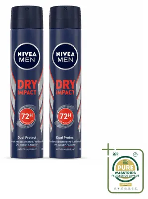 Immagine prodotto di 2 x NIVEA MEN Deodorante spray Anti-Traspirante Dry Impact 200 ml - Confezione risparmio - 2 pezzi