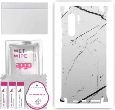 Produktbild von apgo Rückseite + Seiten Schutzfolie, Skin, kompatibel mit Huawei P30 Pro, Hinten Displayschutzfolie aus Vinylfolie, kratzfest, einfache Montage - Weißer Marmor