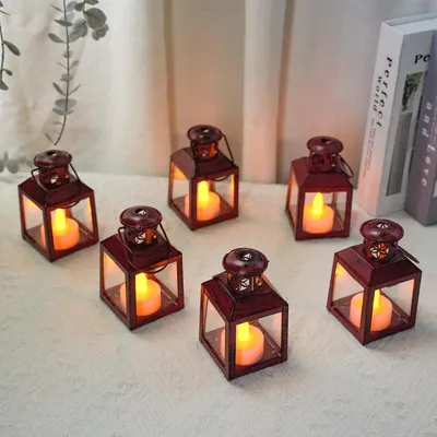 Produktbild von Set aus 6 Vintage Stil Metalllaternen für Dekoration