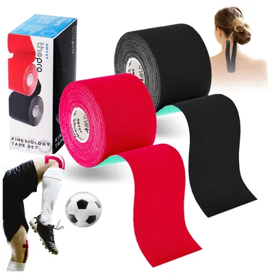 Produktbild von ARTZT thepro Kinesiologie Tape 2er-Set | Kinesiotape 5m x 5cm – Schwarz/Rot