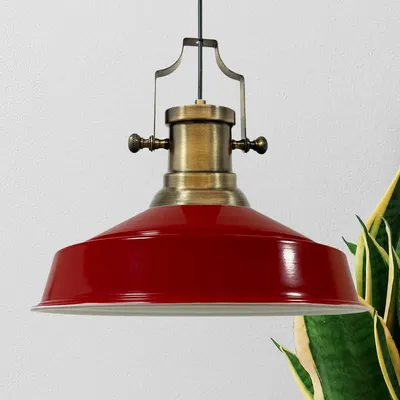 Produktbild von Asletl Hängelampe Industrial aus Metall 41 cm, Küchenlampe Vintage E27, Wohnzimmerlampe Hängend Vintage, Pendelleuchte Esstisch - Rot