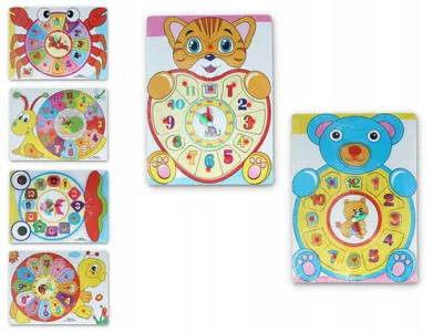Produktbild von Holz Lernuhr Puzzle für Kinder, Zeitspielzeug