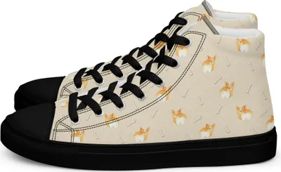 Produktbild von Mr. & Mrs. Panda Damen Sneaker Black Edition Corgi Po Größe 38 1/2 - Gelb - Geschenk, Hund, Motivation, Schwarzer, Sneakers Schwarz, Schwarze für, Sprüche, Corgie, Spruch