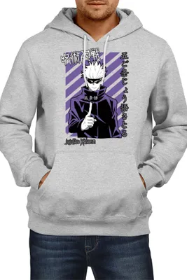 Obrázek produktu pro Pánská Mikina S Kapucí Japan Manga Comics Anime Jujutsu Anime Manga Kaisen Satoru Gojo 01 Var-034 Satoru, Man L / Vřesově šedá