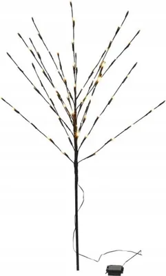 Image de Arbre lumineux – 80 LED – Blanc chaud – Fonctionne à piles – 100 x 110 cm