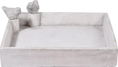 Immagine prodotto di Vaschetta per uccelli in cemento, dimensioni 29 x 29 x 5 cm, ideale per giardino e balcone