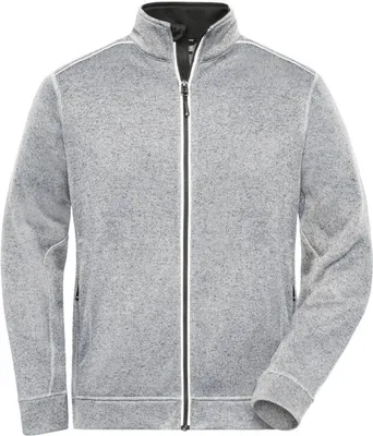 Produktbild von Pflegeleichte Strickfleece-Jacke white-melange/carbon, Gr. M