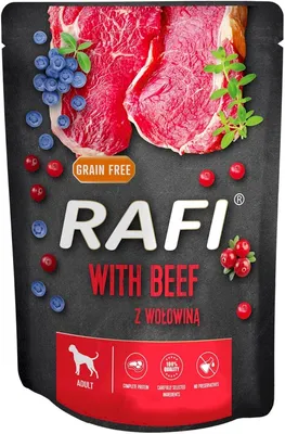 Obrázek produktu pro Rafi Mokré krmivo pro psy s hovězím masem v sáčku 300 G