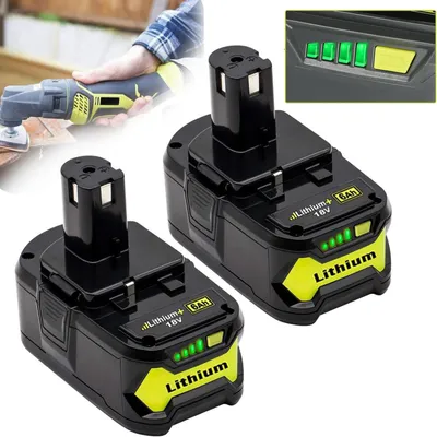 Produktbild von 2 Packungen Akku Ersatzakku für Ryobi, akku Lithium-Lonen Akku P108 RB18L50 RB18L40 RB18L25 RB18L15 RB18L13