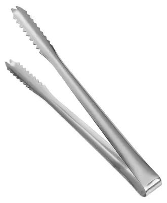 Produktbild von Eiszange aus hitzebeständigem Edelstahl mit rutschfestem, gezahntem Griff –  Küchenutensil für Grill und Snacks (Größe L)