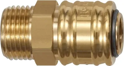Produktbild von Riegler Schnellverschlusskupplung NW 7,2, Messing blank, G 1/2 AG