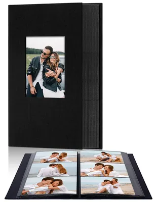 Productafbeelding van Fotoalbum 300 foto's, 10 x 15 cm, stoffen omslag, zuurvrije pagina's, zwart, voor reizen