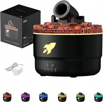 Salzstein Luftbefeuchter Mit LED Licht - Aromatherapie Gerät Mit Flammen- & Regenbogenlicht