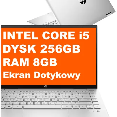 Produktbild von Laptop HP Pavilion x360 14-dy2050wm / 60V06UA / Intel i5 / 8GB / SSD 256GB / Intel Xe / FullHD / Dotyk / Win 11 / Srebrny