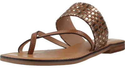 Produktbild von Geox Damen D MADDALUSIAC G Flat Sandal, Camel/Bronze, 39.5 EU