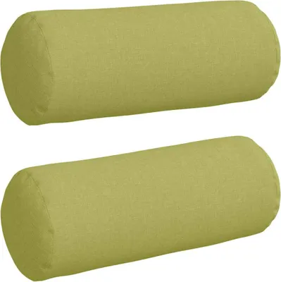 Produktbild von vidaXL Bolsterkissen 2 Stück Hellgrün Ø 15 x 40 cm Stoff