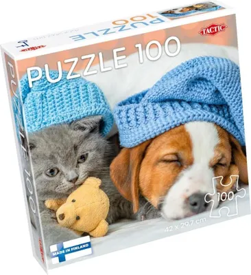 Immagine prodotto di Puzzle 100 Gattino e cane addormentato