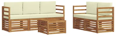 Produktbild von Sofagarnituren 6 pcs Natur und Creme Massivholz Akazie
