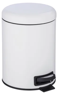 Produktbild von WENKO Müll Eimer 5L Abfall Tret Kosmetik Müll Eimer Leman Weiß Bad Gäste WC