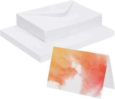 Productafbeelding van 30 sets puur katoenen aquarel kaarten 150 lb/300 GSM ansichtkaarten met enveloppen voor kunst schilderen creatieve dank notities