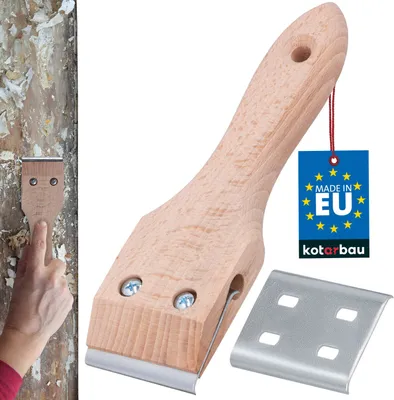 Immagine prodotto di KOTARBAU® Raschietto a lama 60 mm con manico in legno per lavori di falegnameria Rimozione di vernice