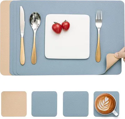 Produktbild von Famanu Platzdeckchen Set – Hitzebeständig und Rutschfest – 4-teilig