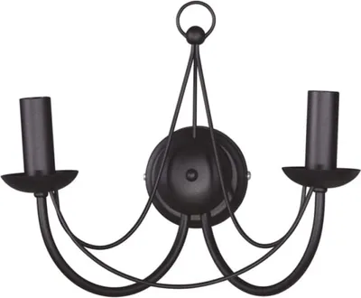 Zdjęcie produktu dla Kinkiet klasyczny PERSEO czarny 2xE14x60W metal wym:29x35x20cm IP20 Kaja