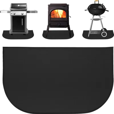 Produktbild von STILVORA Funkenschutzplatten, Feuerschutzmatte Kamin, Brandschutzmatte für Kamin, schützt Boden vor Funken und Hitze, ideal für Zuhause, Wohnzimmer oder Ferienhaus, 50*80CM