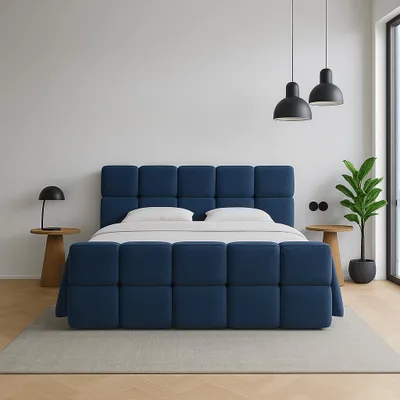 Zdjęcie produktu dla Łóżko kontynentalne LARA – nowoczesna elegancja i komfort w Twojej sypialni  - materiał Quelle - 180x200cm