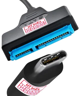 Produktbild von USB-C 3.0 auf zu SATA Adapter Kabel 22 Pin Für 2,5" Festplatte PC Laptop HDD SSD