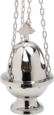 Produktbild von Weihrauchschwenker mit Kette 77cm Räucherfaß Dreieckig Tropfenf. Silbern 7612