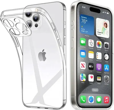 Productafbeelding van CHPN – iPhone 15 Pro hoesje – Transparant – Hoesje geschikt voor iPhone 15 Pro – Telefoonhoesje – Smartphonehoesje – iPhone-hoesje – Telefoonhoesje – Beschermhoesje voor telefoon