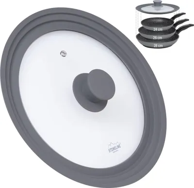 Produktbild von STONELINE 14330, Rund, Grau, Transparent, Glas, Silikon, Silikon, Grau, 28 cm
