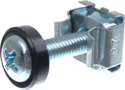 Produktbild von SECCARO Käfigmuttern M5 im Set, zur Rack-Montage, Stahl verzinkt, 20 mm Schraube mit Kreuzschlitz (PH), Unterlegscheibe, 20 Stück