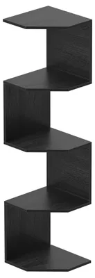 Eckregal-Set, 5 schwebende Regale, 26x26x117 cm, schwarz