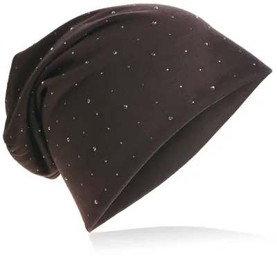 Produktbild von Beanie Muetze Strass Nieten Sattelbraun