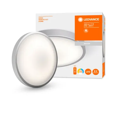 Productafbeelding van Ledvance LED Wand- & Deckenleuchte Silber rund Ø31cm 17W 1000lm 2700K-6500K CCT Dimmbar mit Fernbedienung