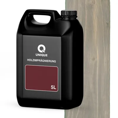 Produktbild von Q UNIQUE Holzimprägnierung Dunkelgrau 7046 5 L Holzschutz 2 In 1 Grundierung Mit Schutz Farbimprägnierung Imprägniermittel Innen Außen
