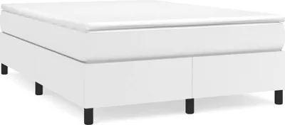 Obrázek produktu pro vidaXL Box spring bed frame white 140x190 cm Imitace kůže
