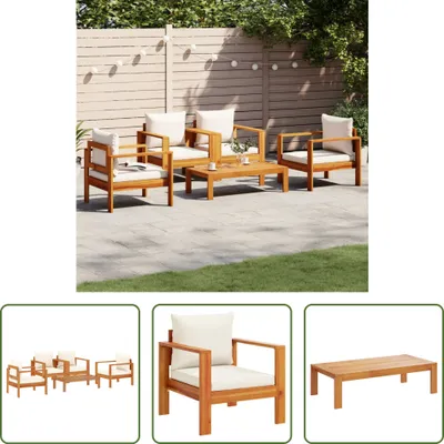 Produktbild von The Living Store 5-tlg. Garten-Sofagarnitur mit Kissen Massivholz Akazie
