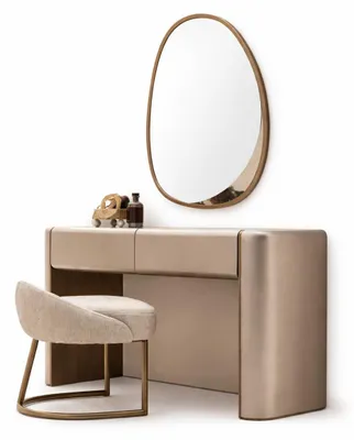 Immagine prodotto di Set da toeletta di design con specchio e sgabello per una camera da letto moderna