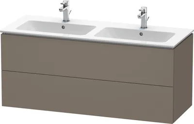 Produktbild von Waschtischunterbau L-CUBE 1290x481x555mm flannel grey seidenmatt flannel grey seidenmatt