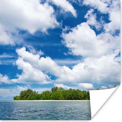 Produktbild von MuchoWow® Poster Insel - Sommer - Tropisch 75x75 cm - Wand Dekoration