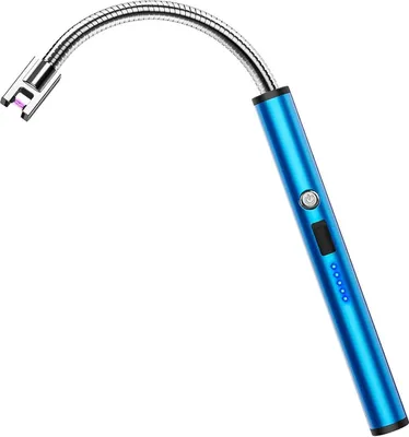 Produktbild von Elektrisches Stabfeuerzeug mit Lichtbogen, Langer Hals, Sicherheitsschloss - Aufladbares Kerzenanzünder für Küche Camping