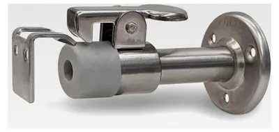 Produktbild von Türaufhalter mit Fanghaken aus Edelstahl, Wandmontage, 9 cm