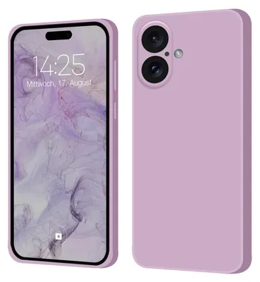 Produktbild von Hülle für Apple iPhone 16 Plus Case Cover Bumper Silikon Softgrip Schutzhülle Farbe: Lila