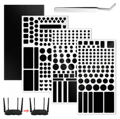 LED-Lichtblockieraufkleber, 4 Stück, dimmbar 80/100%, mit Clips