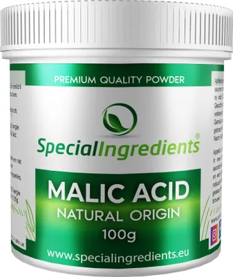 Image de Special Ingredients Poudre d'acide malique 500 g - Acide malique, Acide naturel pour la vinification / le brassage à domicile, qualité alimentaire