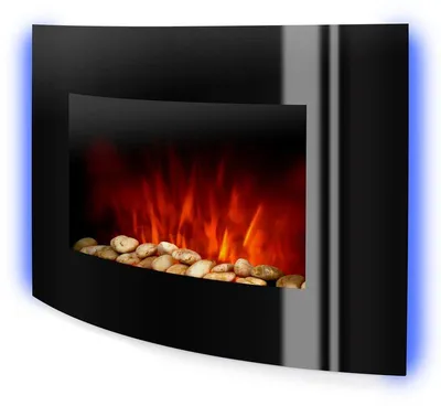 Image de Klarstein Cheminée électrique, chauffage électrique pour salon & intérieur, cheminée électrique avec flammes LED, cheminée avec télécommande, radiateur soufflant avec minuterie, thermostat réglable, chauffage 2000 W