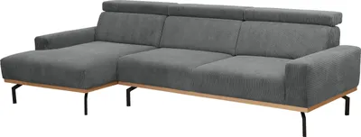 Produktbild von Max Winzer Longchair links / Sofa 2,5-Sitzer rechts Emmi - Cordstoff anthrazit - Maße: 280 x 135 x 92 cm